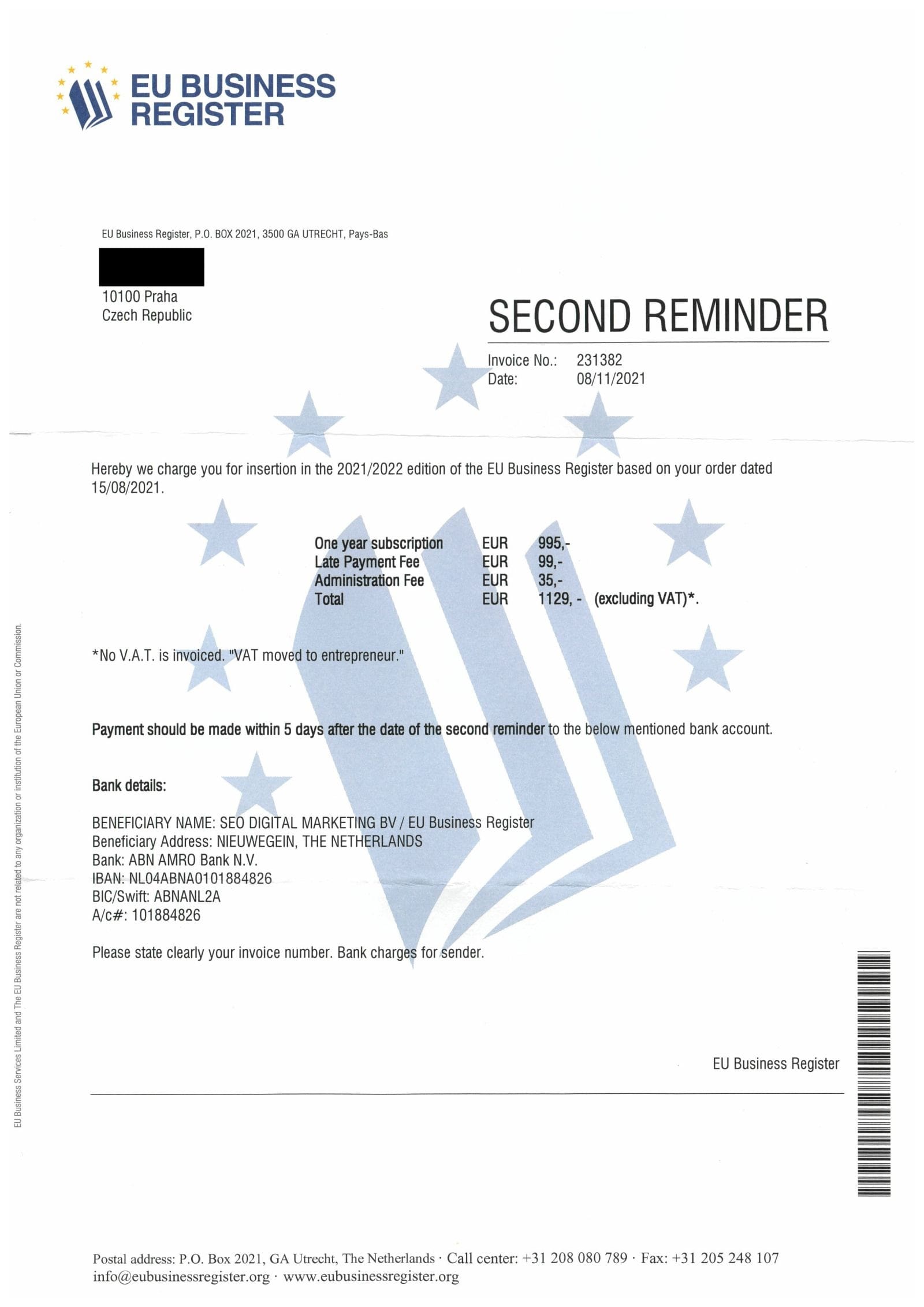 Spam “EU Business Register”: o que acontece se você não pagar Spam “EU Business Register”: o que acontece se você não pagar