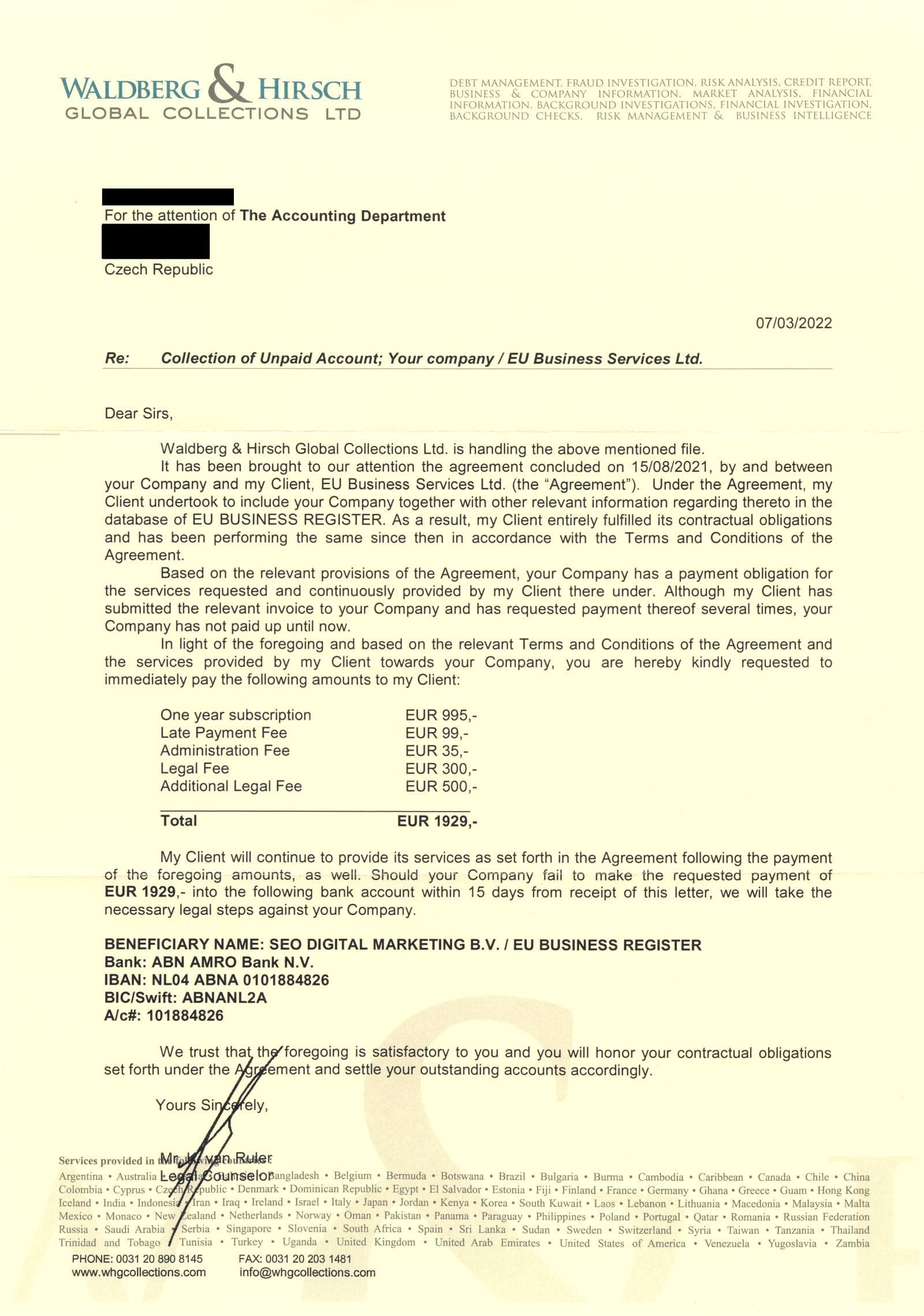 Spam “EU Business Register”: o que acontece se você não pagar Spam “EU Business Register”: o que acontece se você não pagar