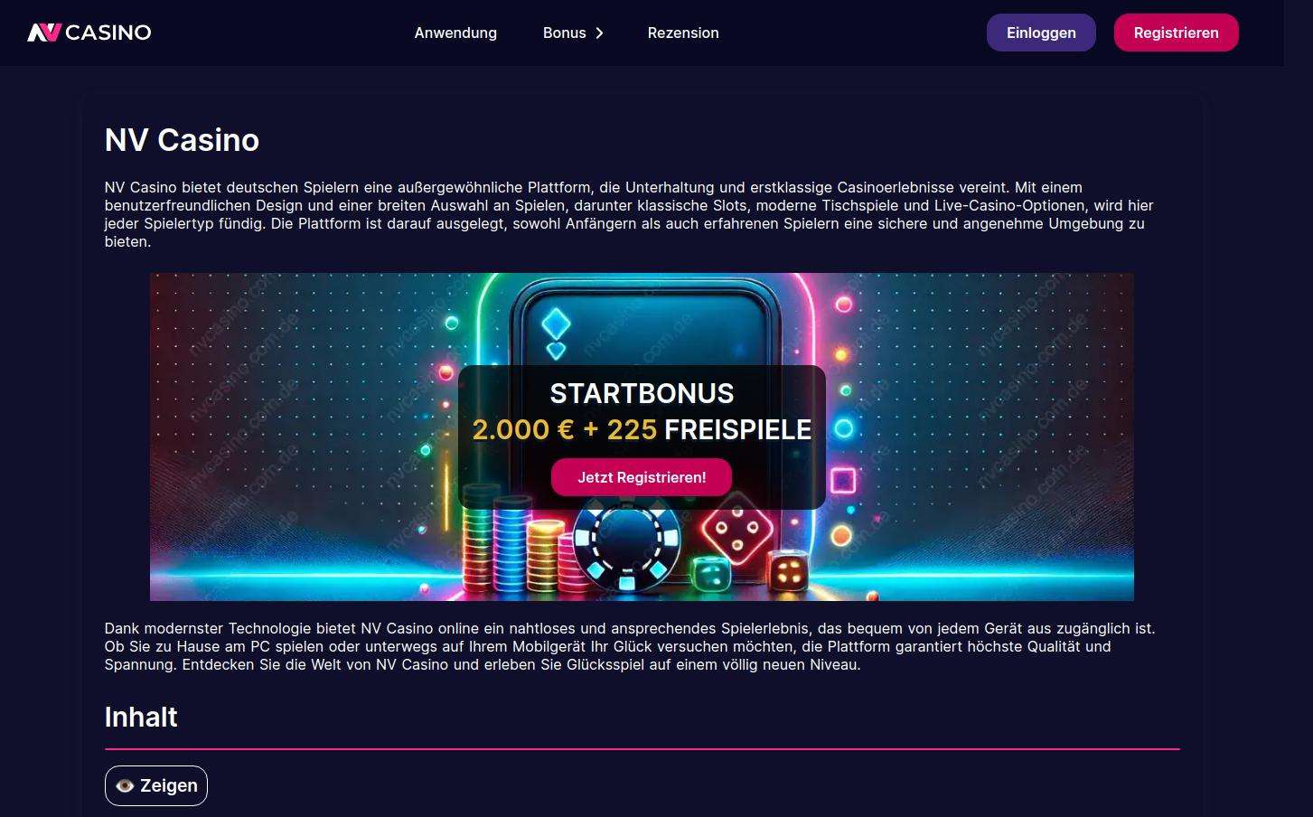 Mobile Casino-Erfahrung: Wie gut ist die NV Casino App?